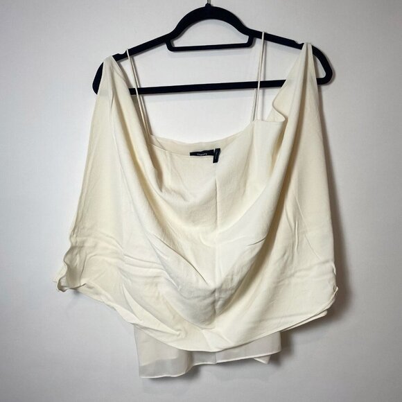 Theory Womens Petteri Rosina Crepe Off Shoulder Cami Tank Top Ivory M Sleeveless - Picture 1 of 8
